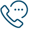 Phone and chat circle icon.